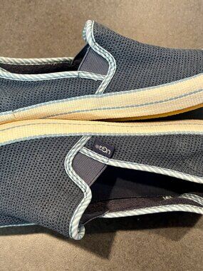 ~~UGG Blue White Mesh Slip On Loafers 1102804 Women Size 9.5...Length 11"  SMOKE